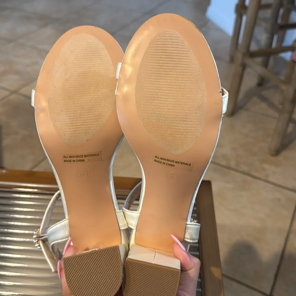 Lulus Wawna Ivory Satin Ankle Strap High Heel Sandals - Picture 11 of 11